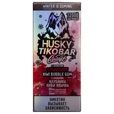 Вейп Tikobar Husky Сибирь 12000 Strawberry Kiwi Bubble Gum Клубника Киви Жвачка Одноразовый