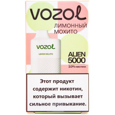 Вейп Vozol Alien 5000 тяг Лимонный Мохито 2% Одноразовый